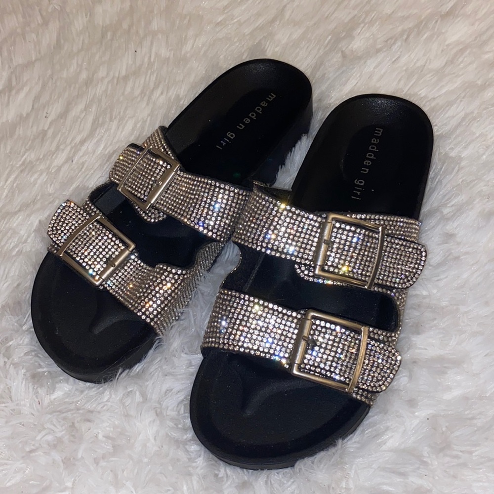 Madden Girl Glitter Strap Sandals